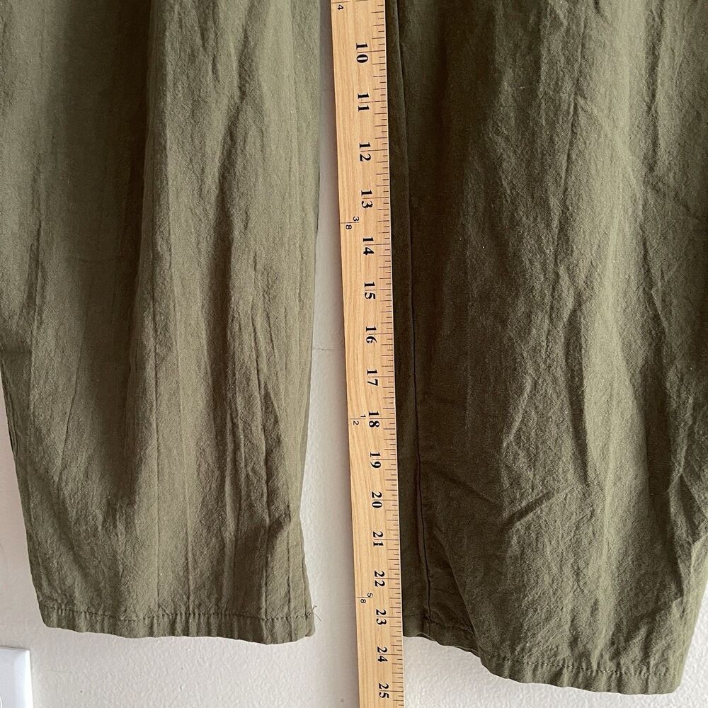 Lagenlook Overall Womens Size L Hunter Green Cotton Blend Slouchy Lightweight - Picture 9 of 10